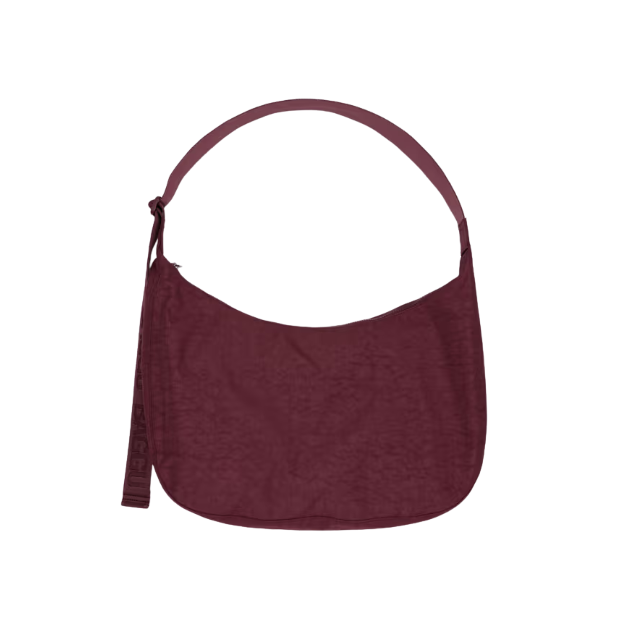 Maroon baggu shoulder bag on a white background