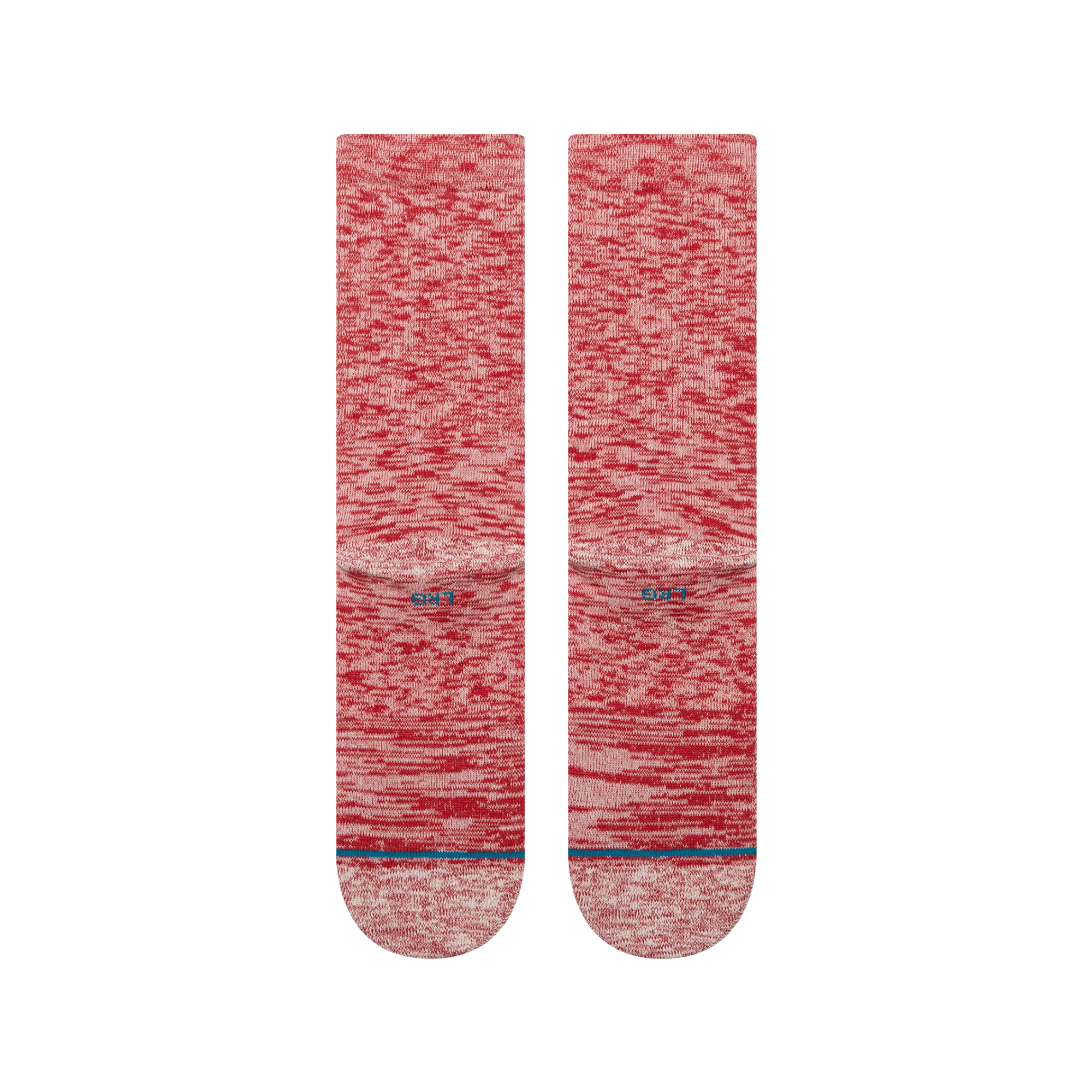 heather red stance slub crew socks on a white background