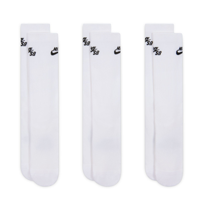 white nike sb skateboard sock 3 pack