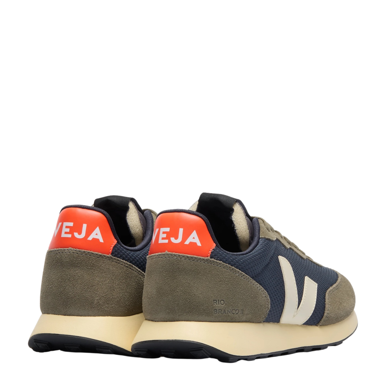 GREY AND BLUE VEJA MEN'S RIO BRANCO SHOE WITH OFF WHITE SOLE