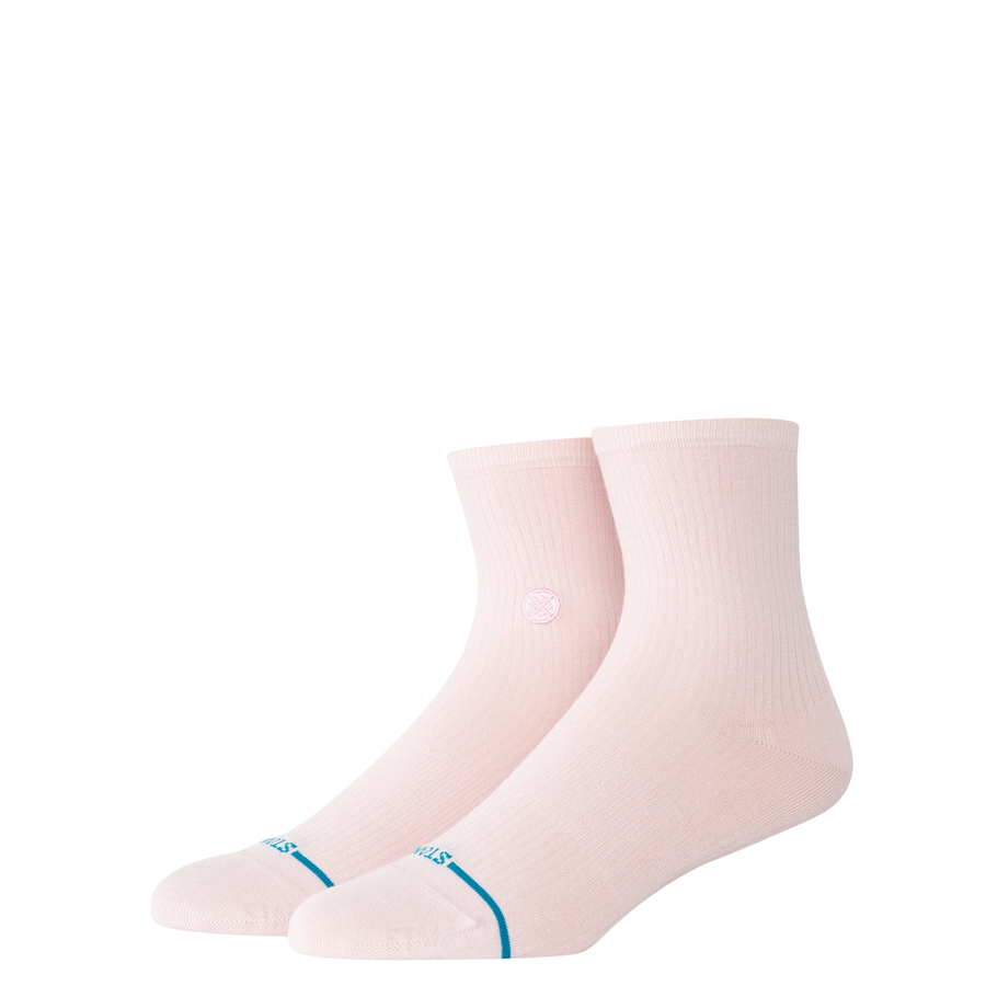 pink stance fine rib quarter socks