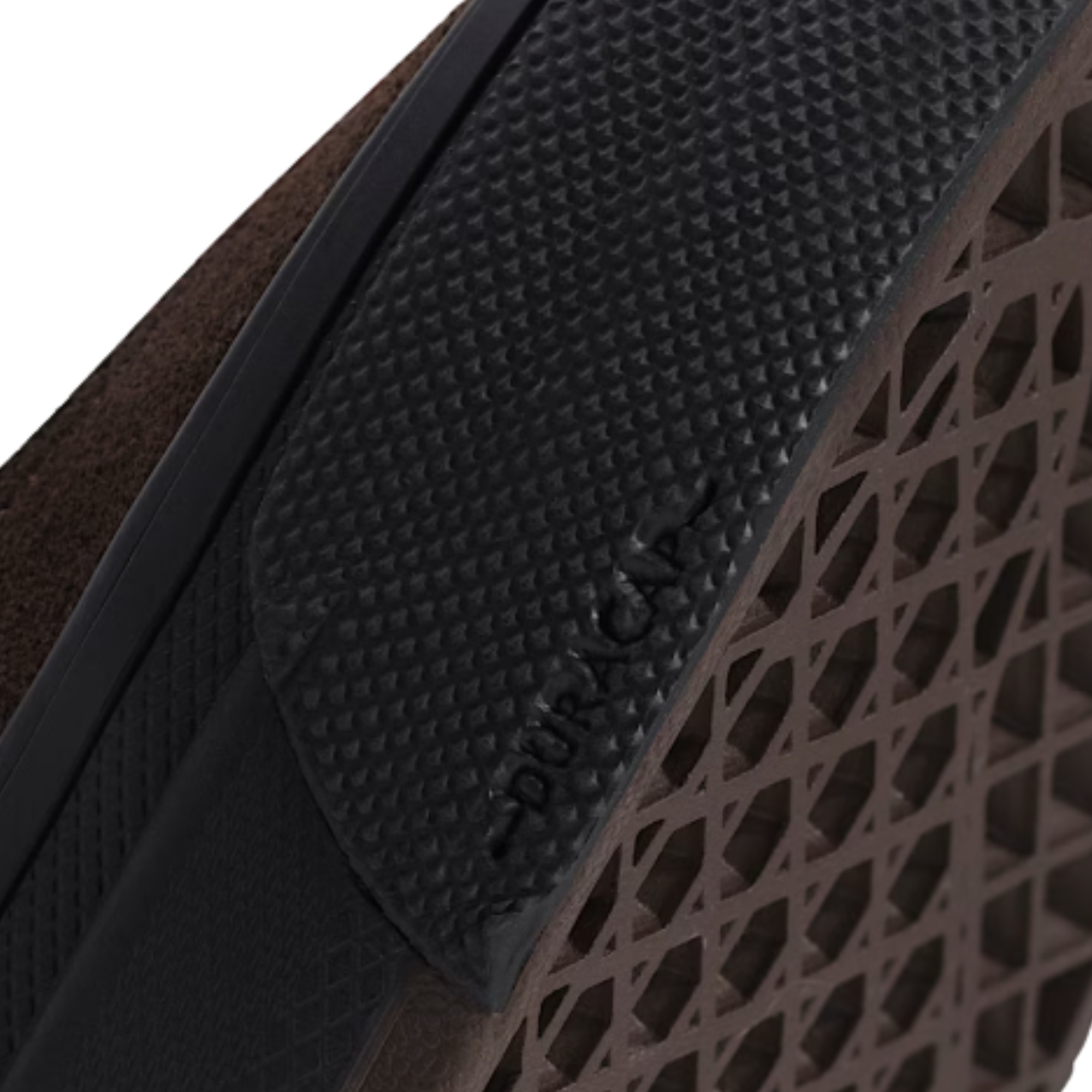 brown vans skate half cab rizzo with black sole on a white background