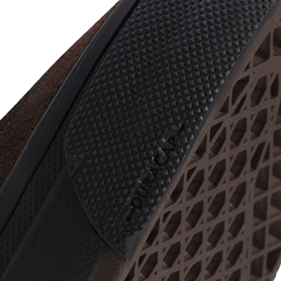 brown vans skate half cab rizzo with black sole on a white background