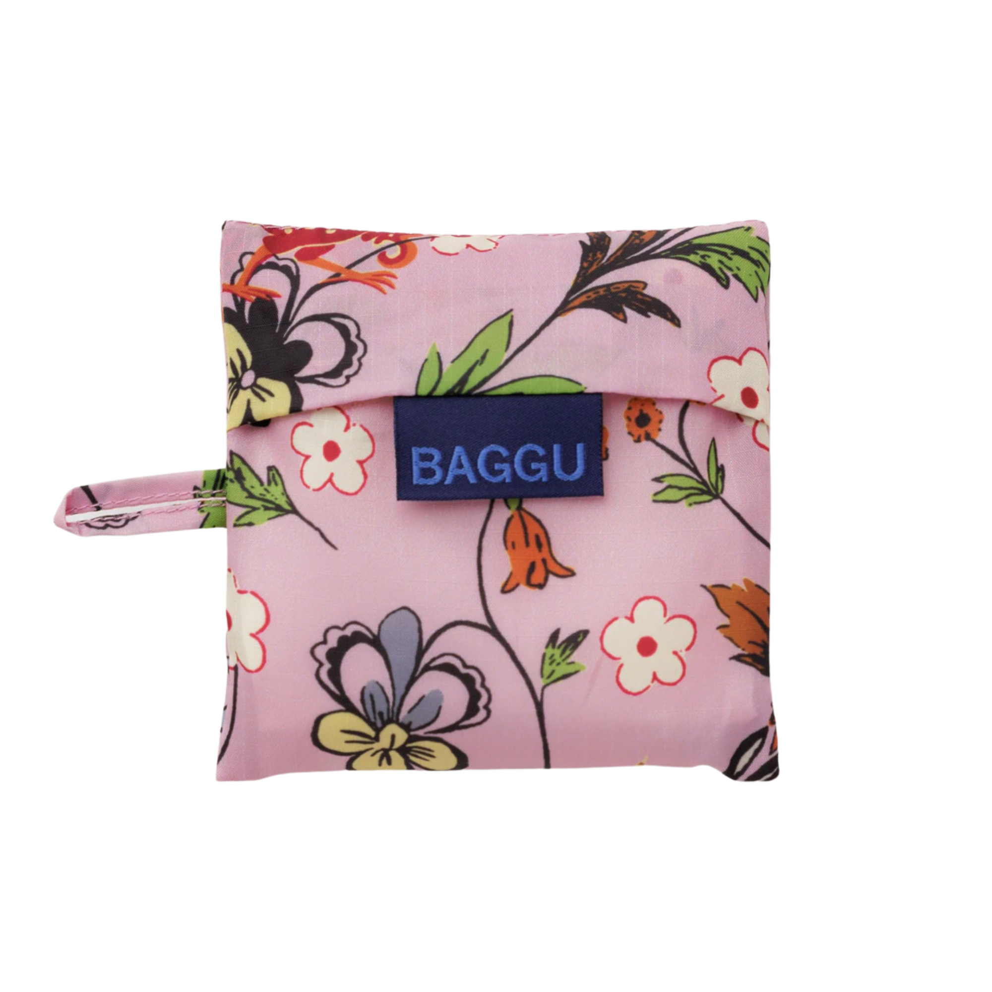 pink baby baggu reusable tote with a floral design