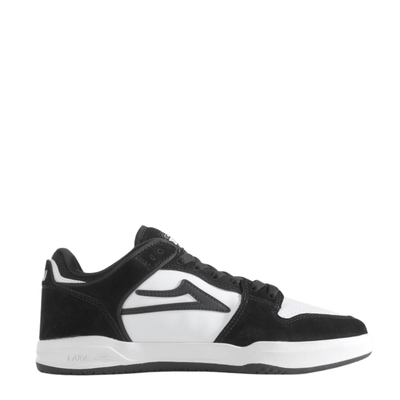 Black and white lakai telford skateboard sneaker on a white background