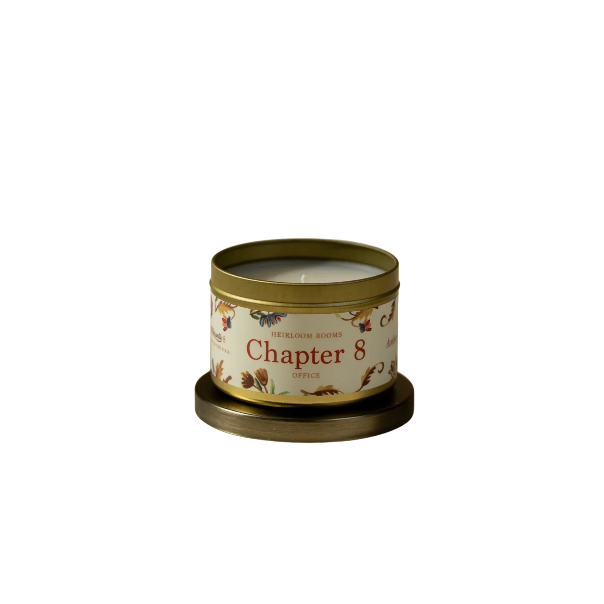 scent library by laurel merchantile Candle with chapter 8 label on a white background