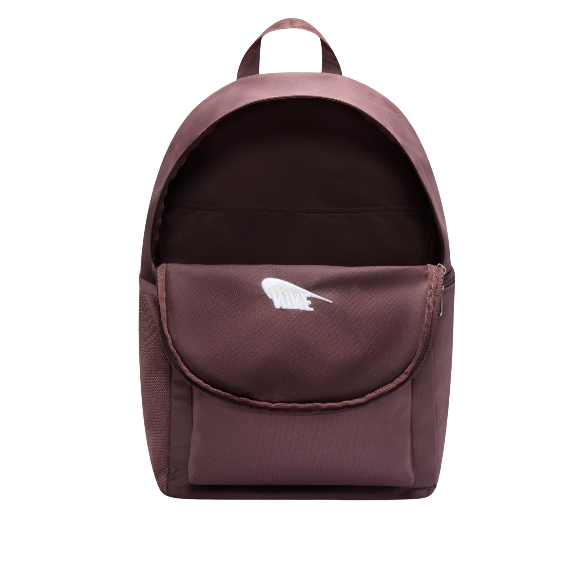 Nike backpack in brown with a white logo on a white background