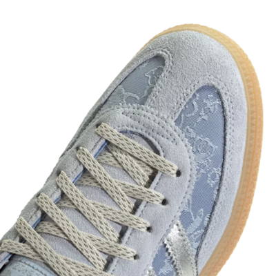 blue liberty london handball espezial Sneaker with lace pattern and Adidas logo on a white background