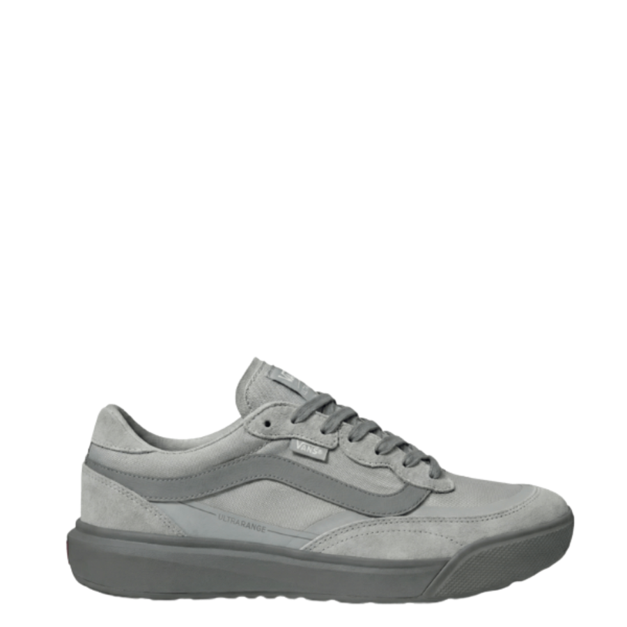 all grey vans ultrarange 2.0 se seude comfort sneaker on a white background