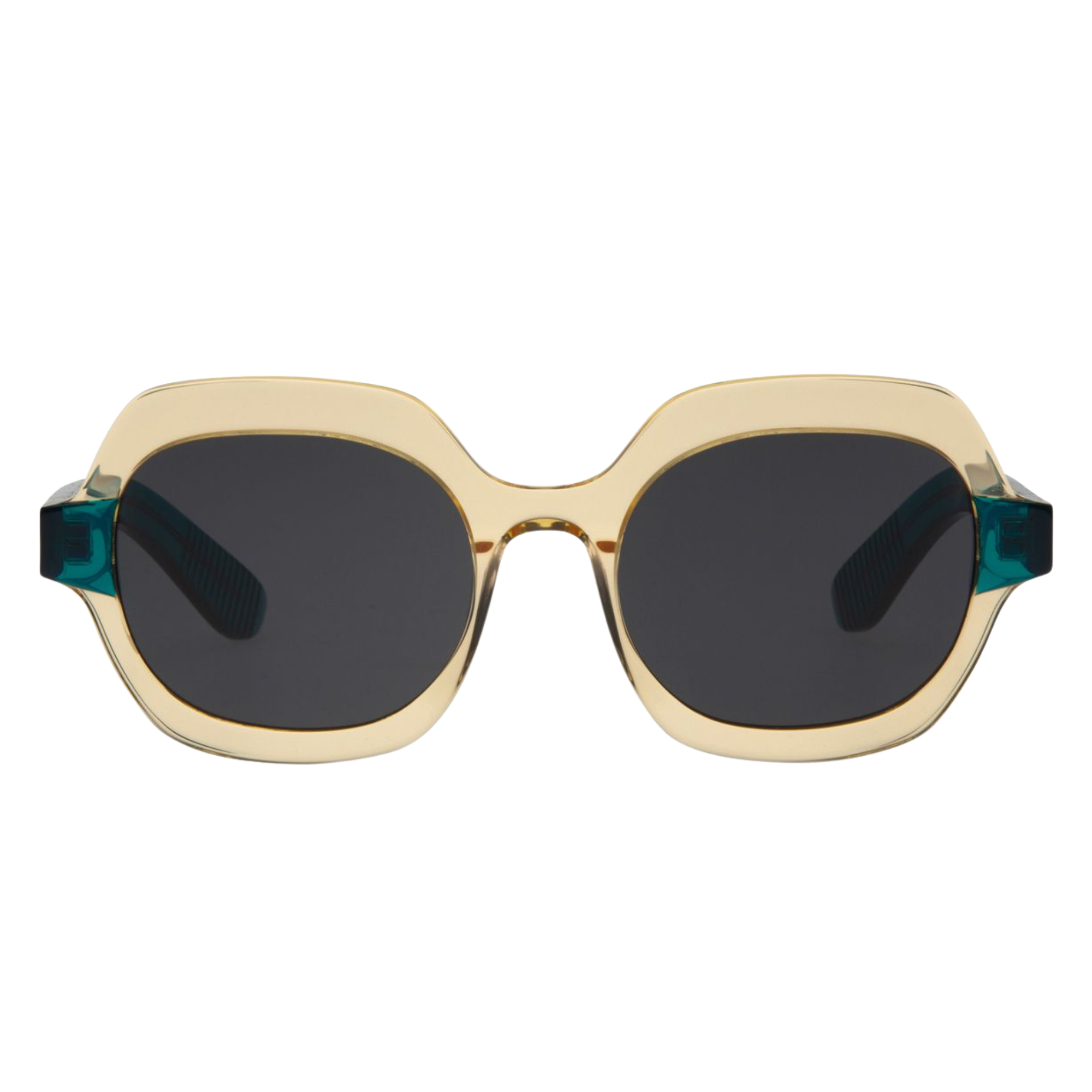 Spitfire cut 133 Sunglasses with beige frame and dark lenses on a white background