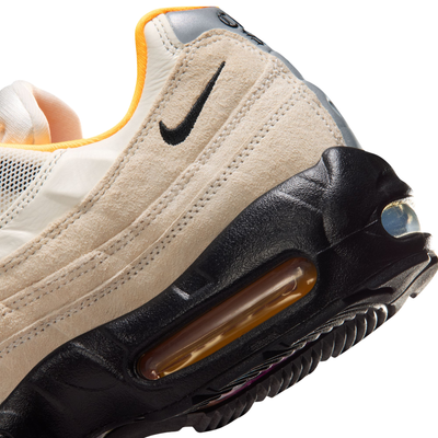 tan nike sb fc pack air max 95 club 58 with black sole and orange detail on a white background