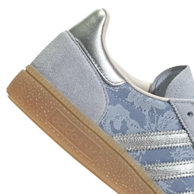 blue liberty london handball espezial Sneaker with lace pattern and Adidas logo on a white background