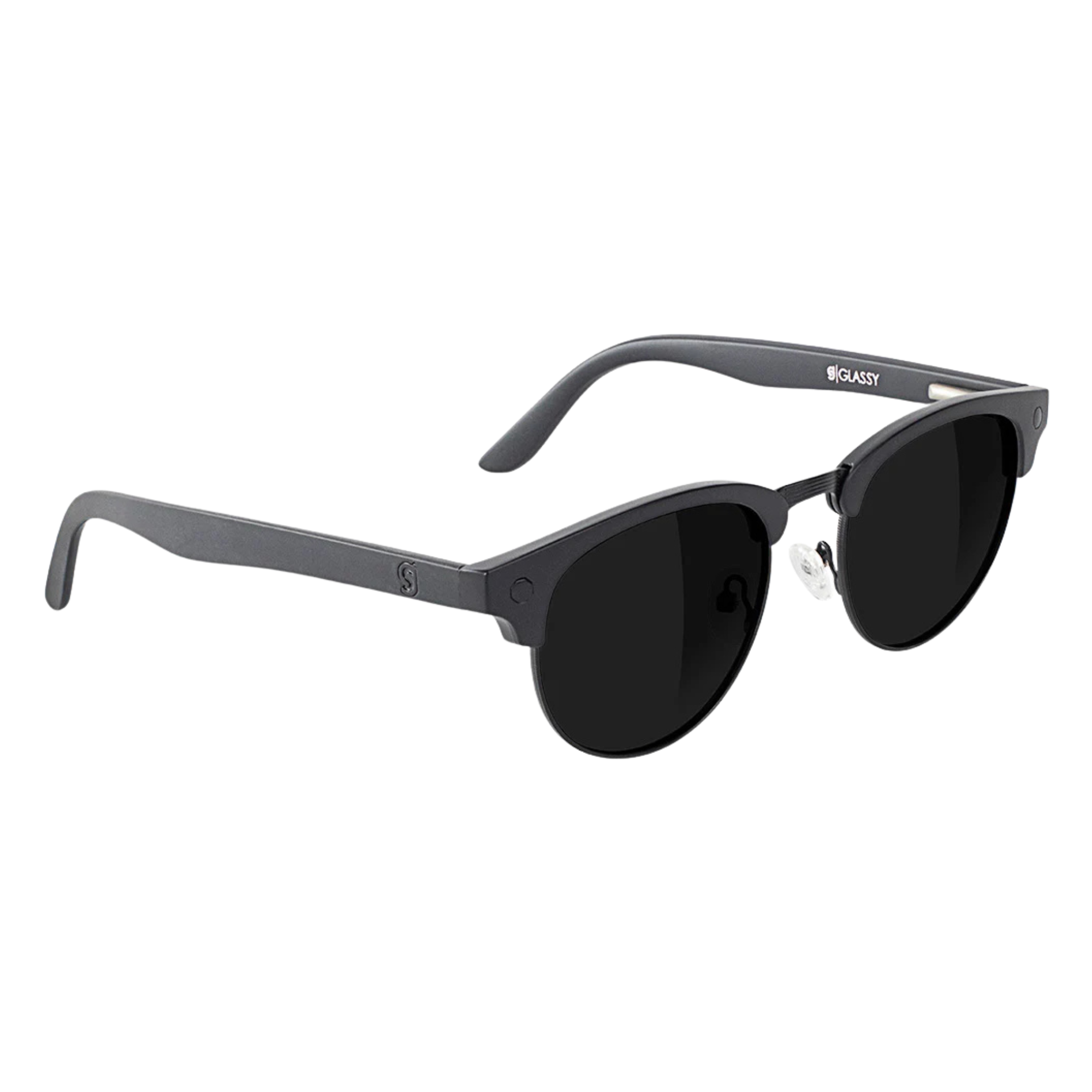 Blackout glassy morrison premium polarized sunglasses with on a white background