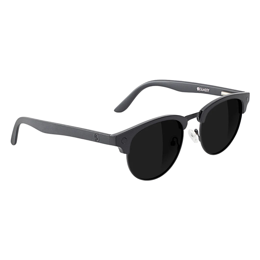 Blackout glassy morrison premium polarized sunglasses with on a white background