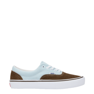vans skate era Sneaker with brown and light blue design on a white background