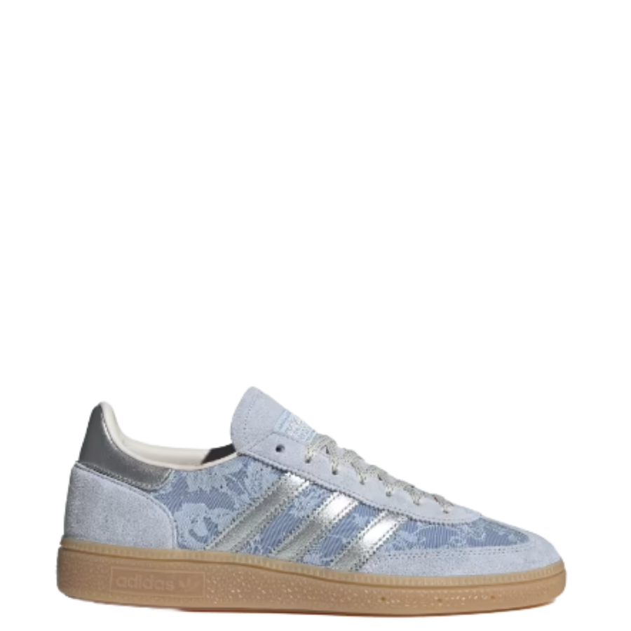 blue liberty london handball espezial Sneaker with lace pattern and Adidas logo on a white background