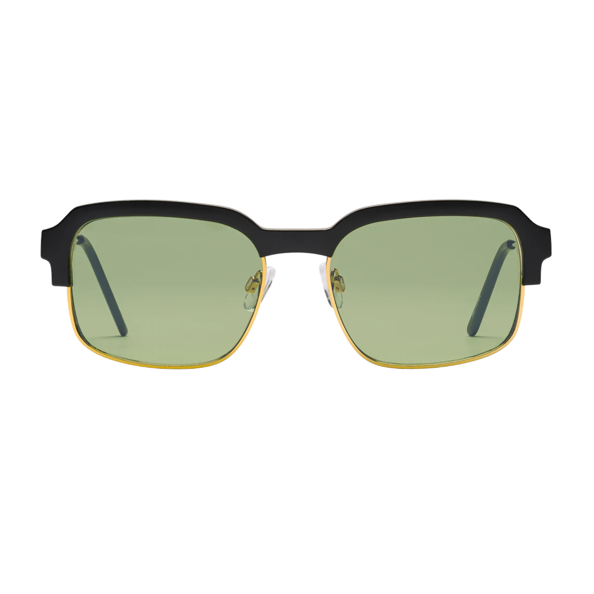 black and gold spitfire rethink sunglasses with mint green lenses