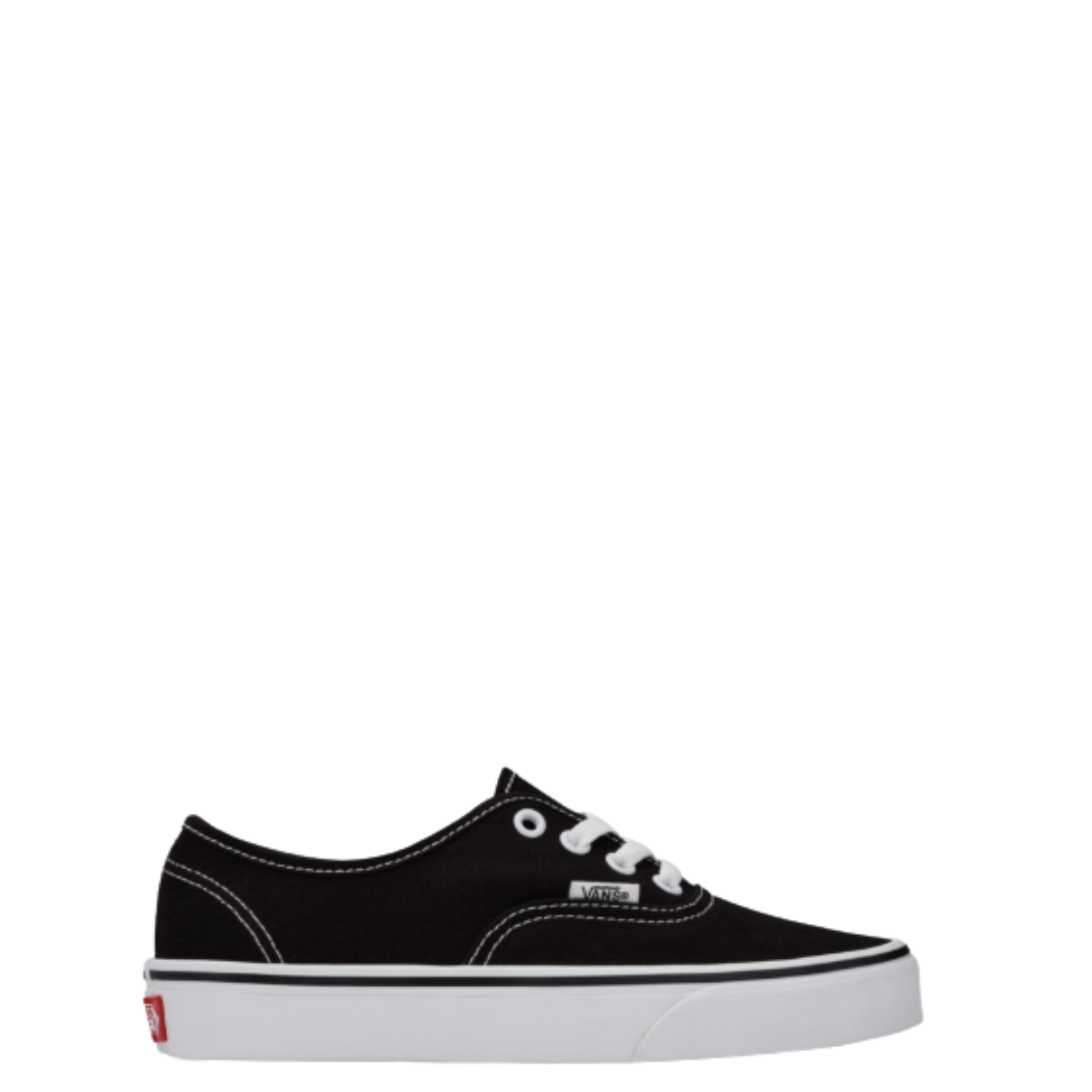 black vans big kids authentic shoes on a white background