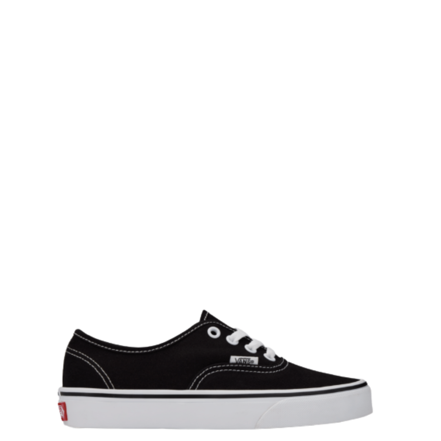 black vans big kids authentic shoes on a white background