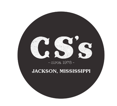 black CS's restaurant jackson, ms mug with white ink and building facade