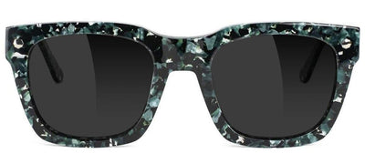 green black speckled glassy sunglasses with black lenses