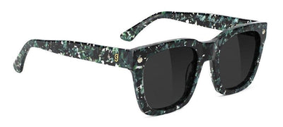 green black speckled glassy sunglasses with black lenses