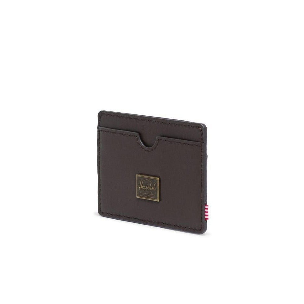 brown leather front pocket card wallet by herschel