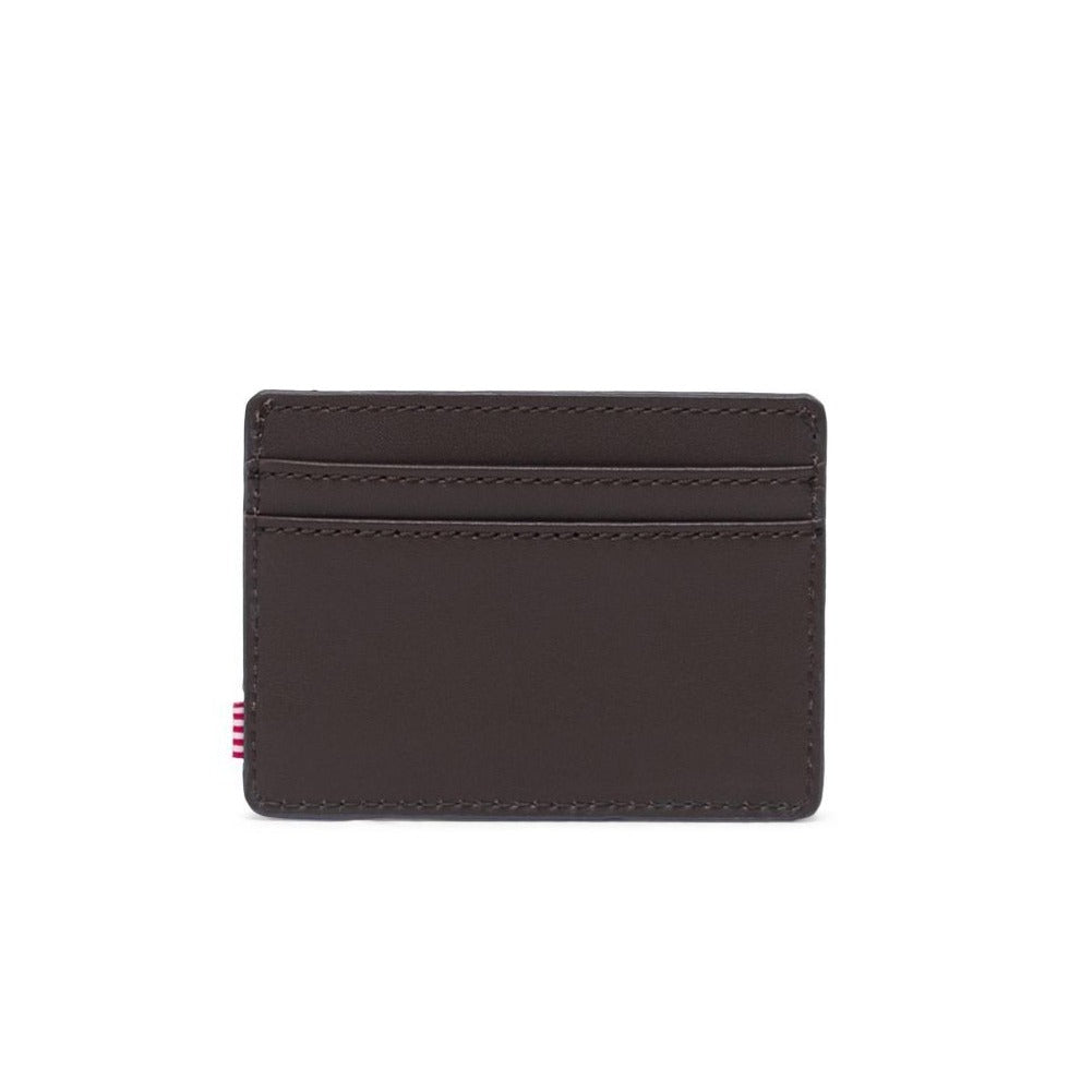 brown leather front pocket card wallet by herschel