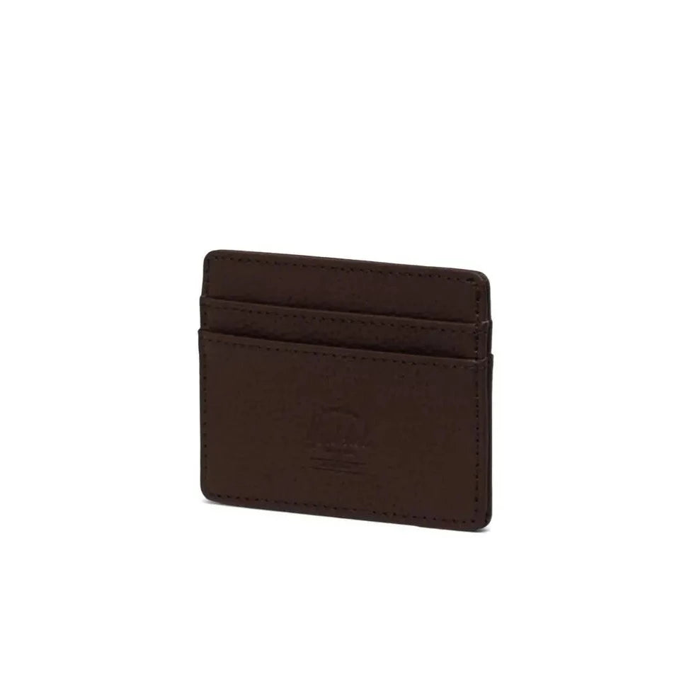 brown vegan leather front pocket card wallet by herschel