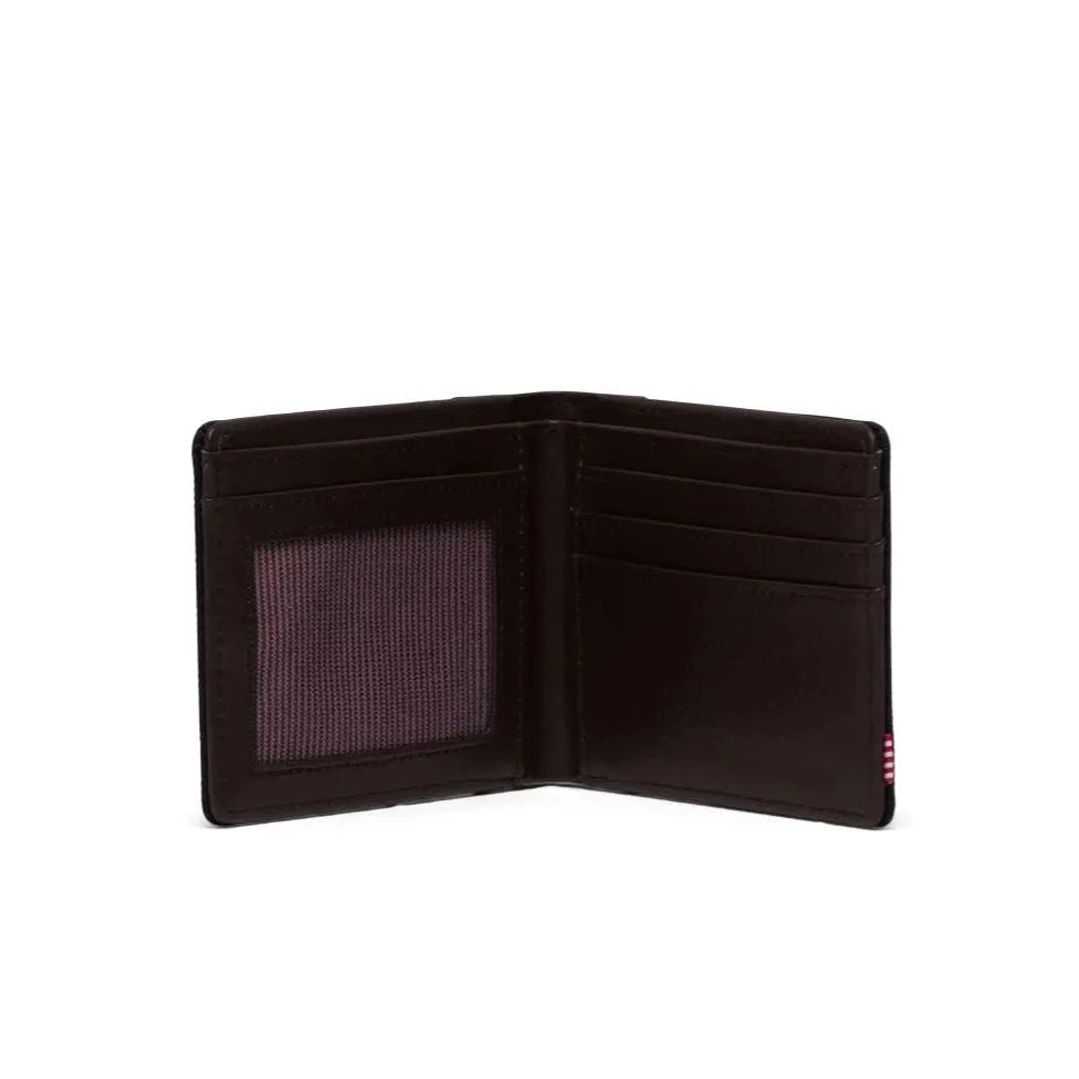 brown black bifold wallet by herschel
