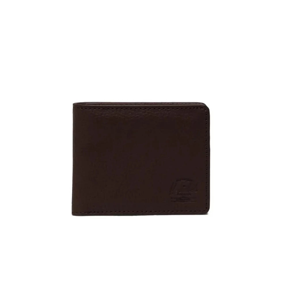 brown herschel bi-fold vegan leather wallet