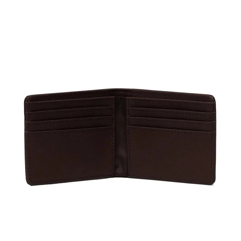brown herschel bi-fold vegan leather wallet