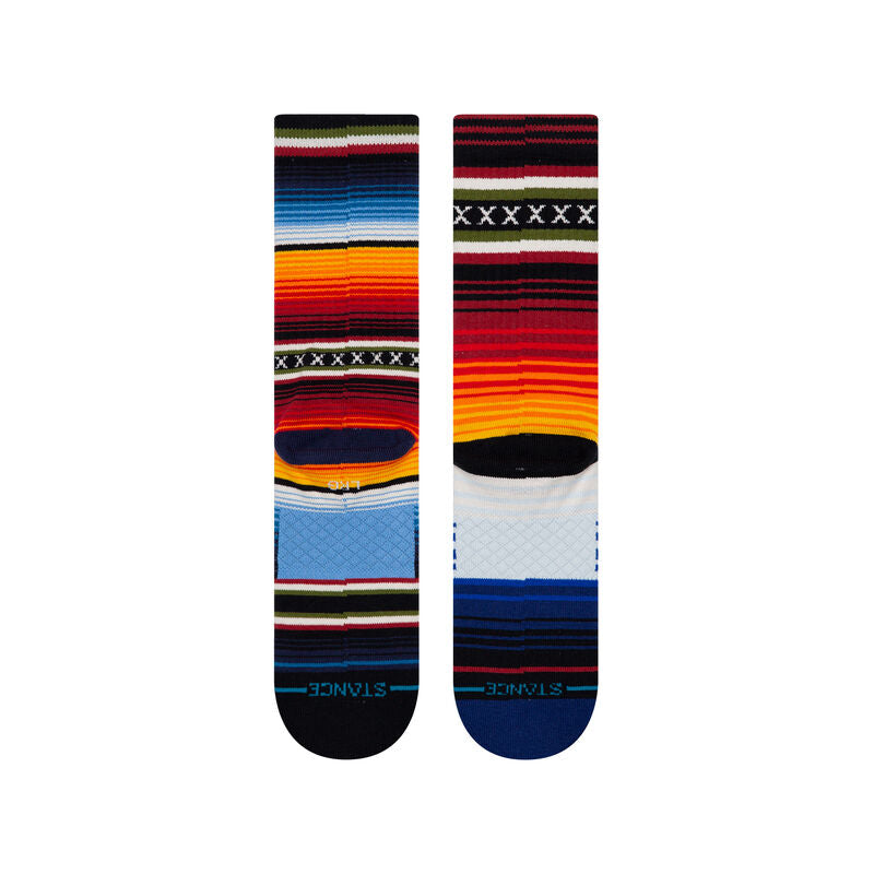 MULTI COLORED STRIPED PATTERN MEN'S STANCE CURREN ST CREW SOCKS
