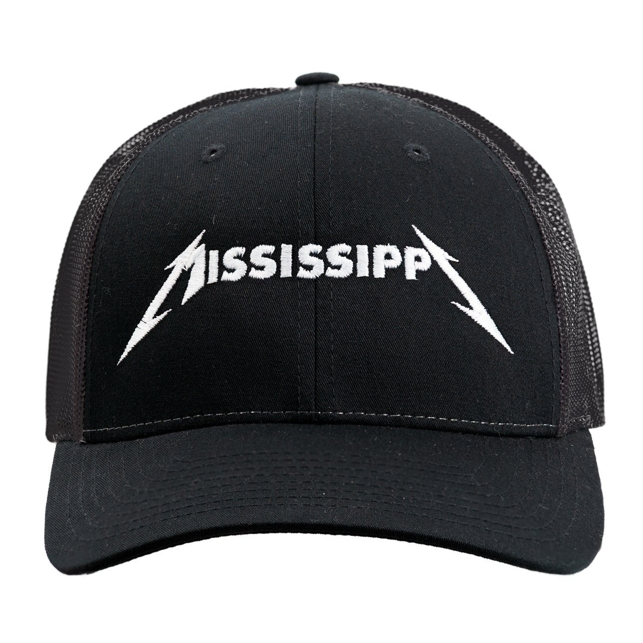 Embroidered Hat with  Mississippi in the Metallica font