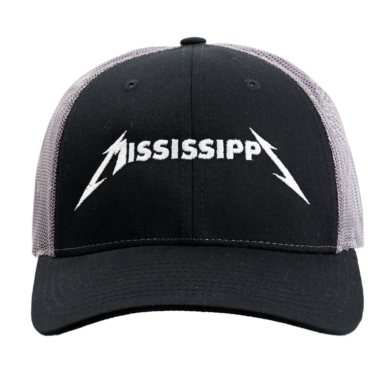 Embroidered Hat with  Mississippi in the Metallica font