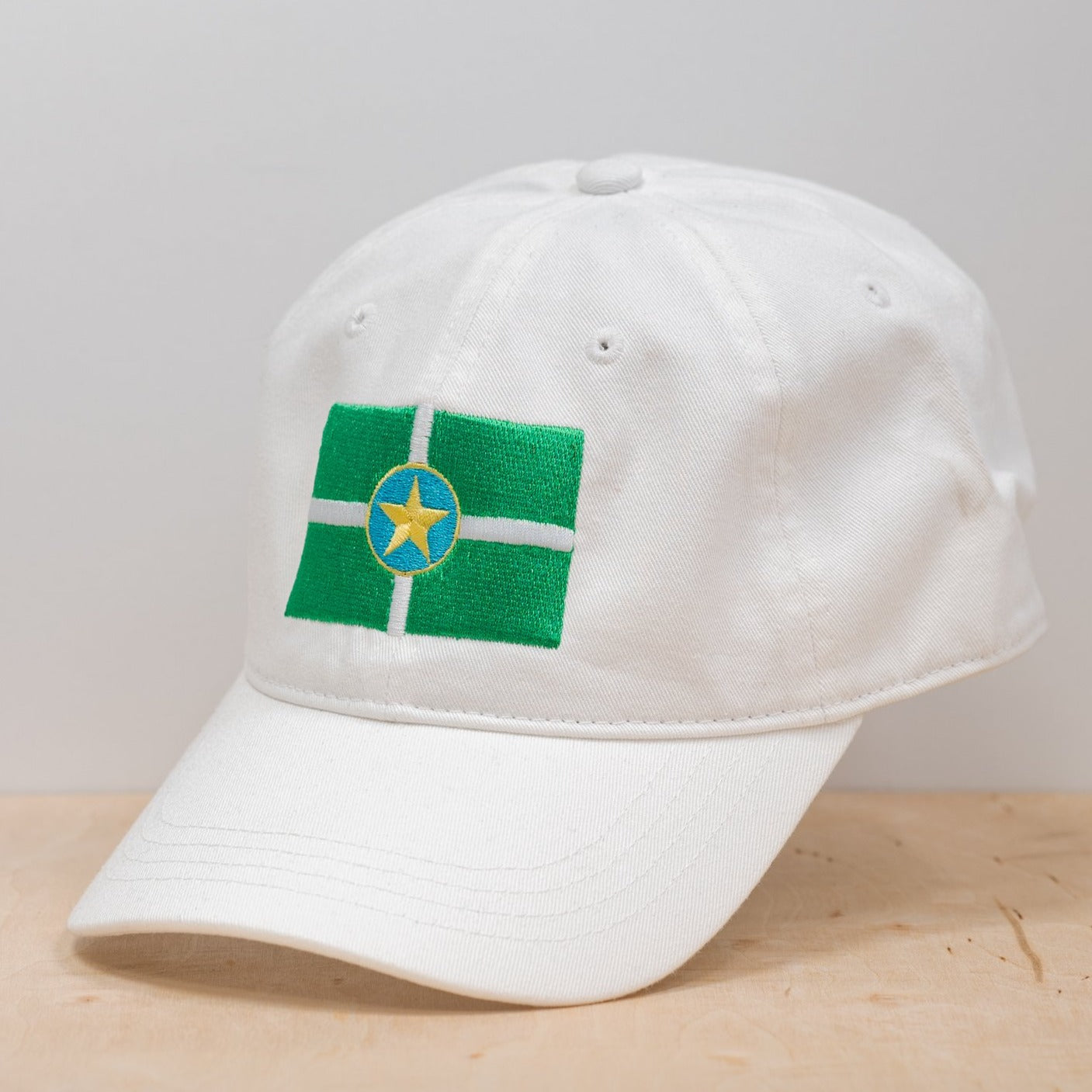 white jackson mississippi city flag embroidered hat