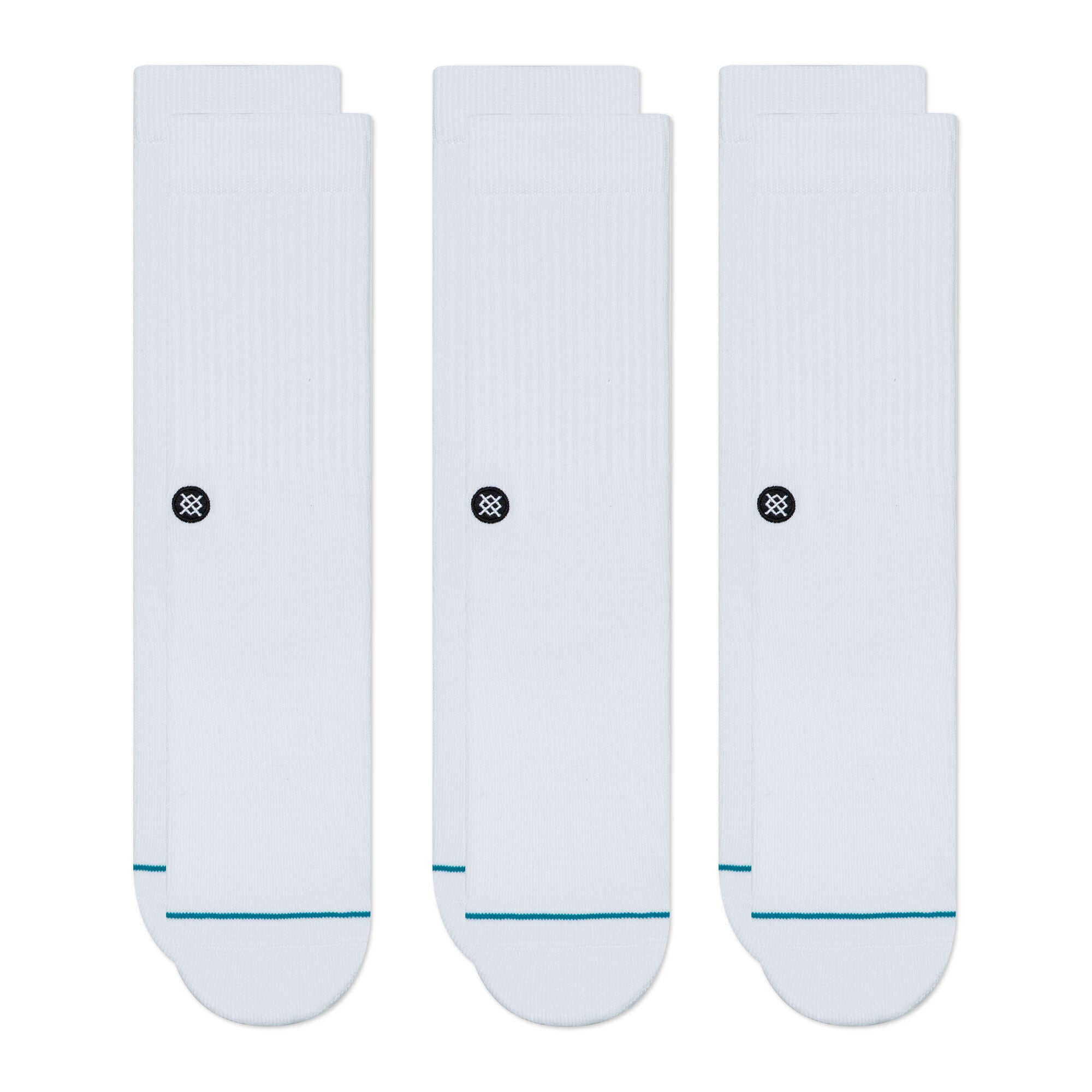 3 pack of white stance icon men's socks
