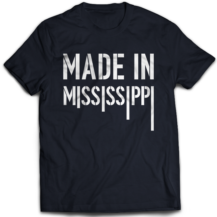 tee shirt with the phrase made in mississippi