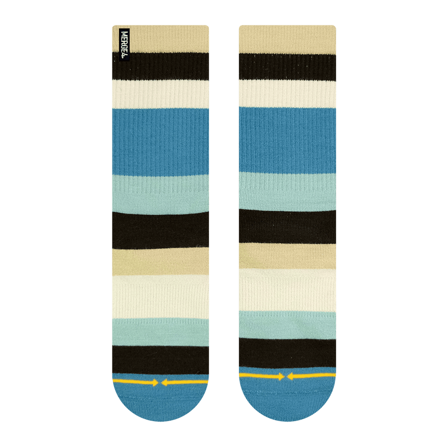 Merge4 Spidey Seashore Bamboo Stripes Crew Socks