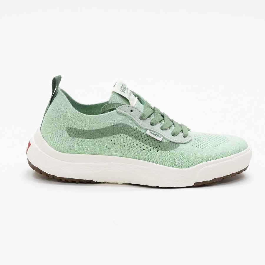 green Vans Ultrarange VR3 men's comfort shoe with green sidestripe and white sole