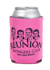 koozie drink holder featuring 4 people and the slogan reunion swingers club red light special madison mississippi