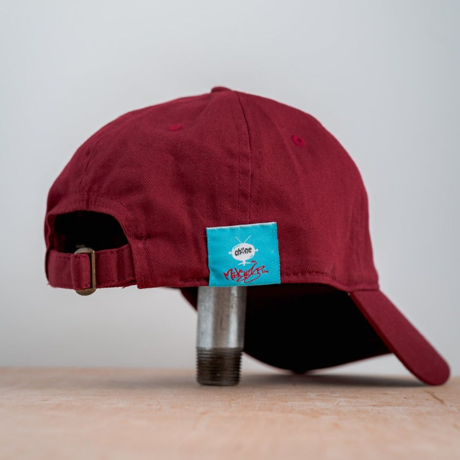 maroon and white hail yeah embroidered hat