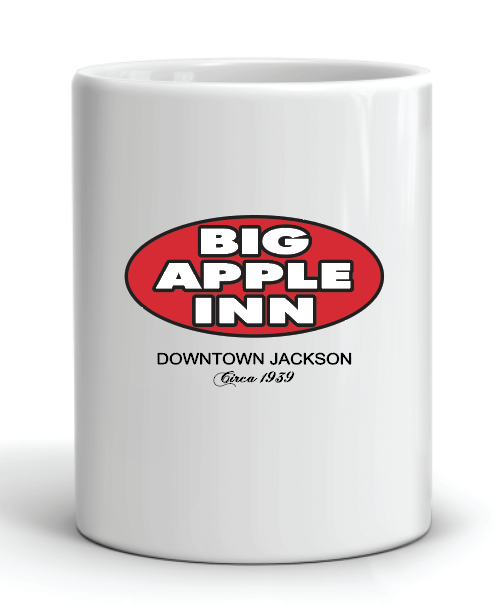 Coffee mug with Big Apple inn restaurant downtown Jackson logo