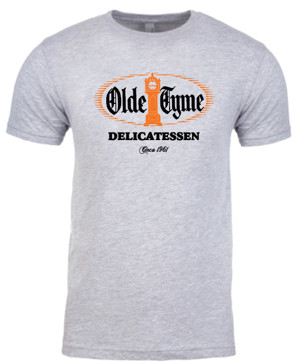 tee shirt with the old tyme delicatessen circa 1961 logo on the front