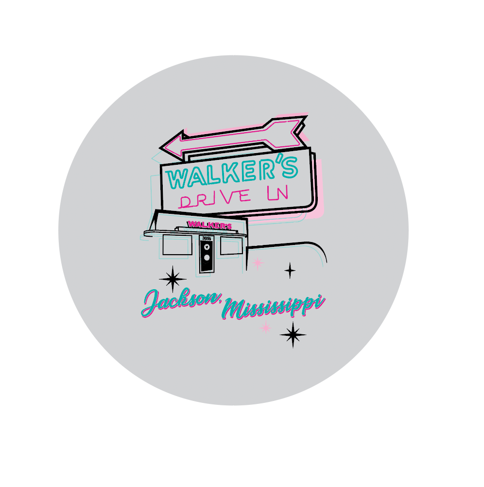 button featuring the walkers drive in jackson mississippi restaurant