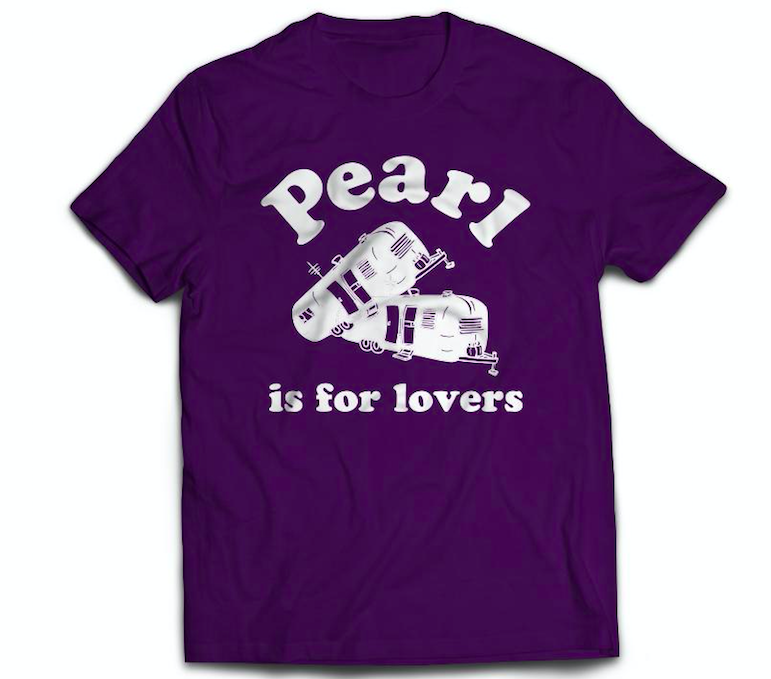 tee shirt featuring two trailers humping with the slogan pearl is for lovers