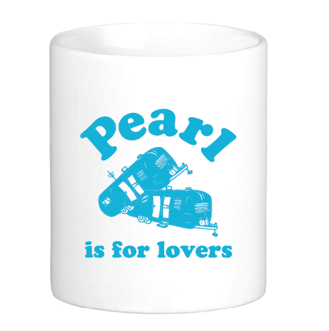 coffee mug featuring two trailers humping with the slogan pearl is for lovers