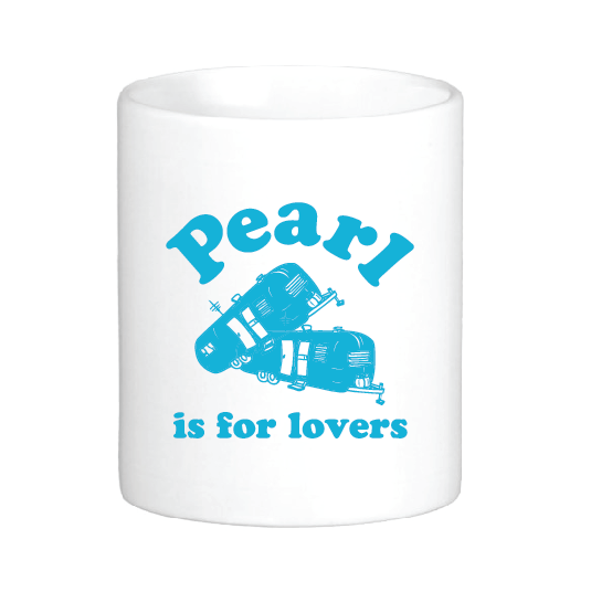 coffee mug featuring two trailers humping with the slogan pearl is for lovers