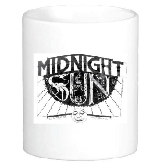 coffee mug featuring the midnight sun restaurant and bar jackson mississippi
