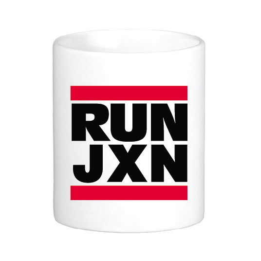 coffee mug featuring the  run jxn run dmc design